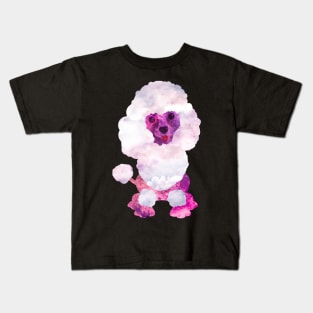 Watercolor Poodle Puppy Digital Art Kids T-Shirt